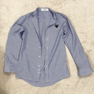 Comme Des Garcons Striped Button Down Shirt Medium